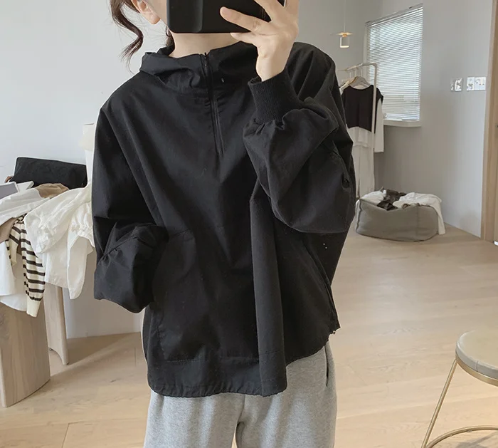 Amax luluE 2024 Summer Korean Designer Ladies Cotton Hoodies Loose Hooded Streetwear Womens Punk Sweatshirts Oversized Clothing