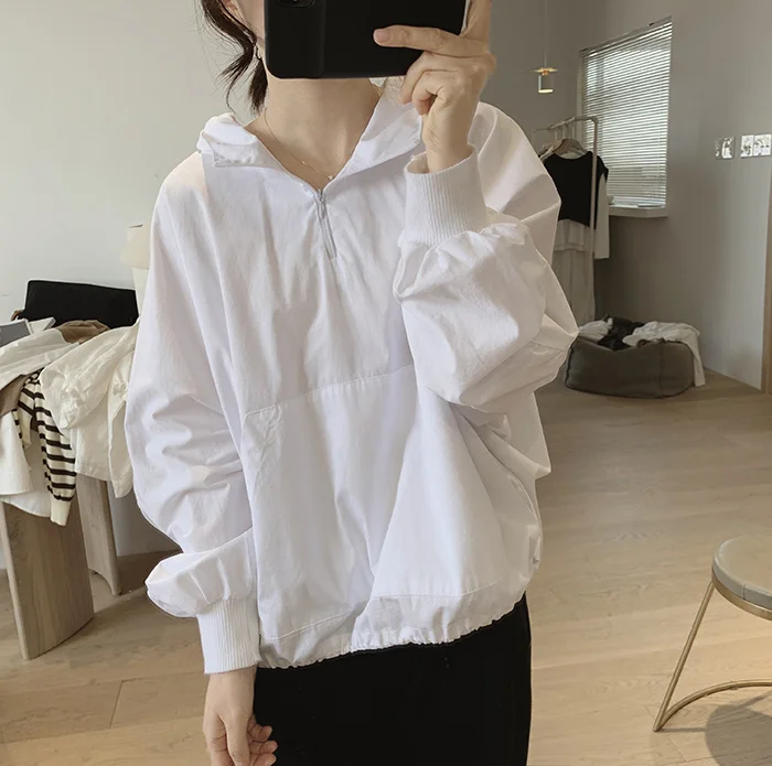 Amax luluE 2024 Summer Korean Designer Ladies Cotton Hoodies Loose Hooded Streetwear Womens Punk Sweatshirts Oversized Clothing
