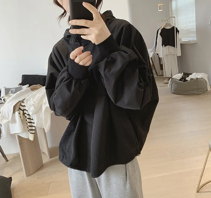 Amax luluE 2024 Summer Korean Designer Ladies Cotton Hoodies Loose Hooded Streetwear Womens Punk Sweatshirts Oversized Clothing