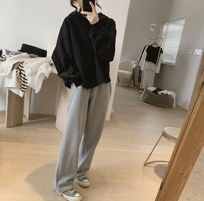 Amax luluE 2024 Summer Korean Designer Ladies Cotton Hoodies Loose Hooded Streetwear Womens Punk Sweatshirts Oversized Clothing