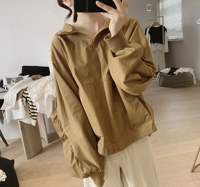 Amax luluE 2024 Summer Korean Designer Ladies Cotton Hoodies Loose Hooded Streetwear Womens Punk Sweatshirts Oversized Clothing