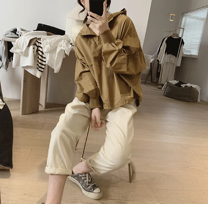 Amax luluE 2024 Summer Korean Designer Ladies Cotton Hoodies Loose Hooded Streetwear Womens Punk Sweatshirts Oversized Clothing