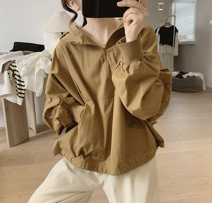 Amax luluE 2024 Summer Korean Designer Ladies Cotton Hoodies Loose Hooded Streetwear Womens Punk Sweatshirts Oversized Clothing
