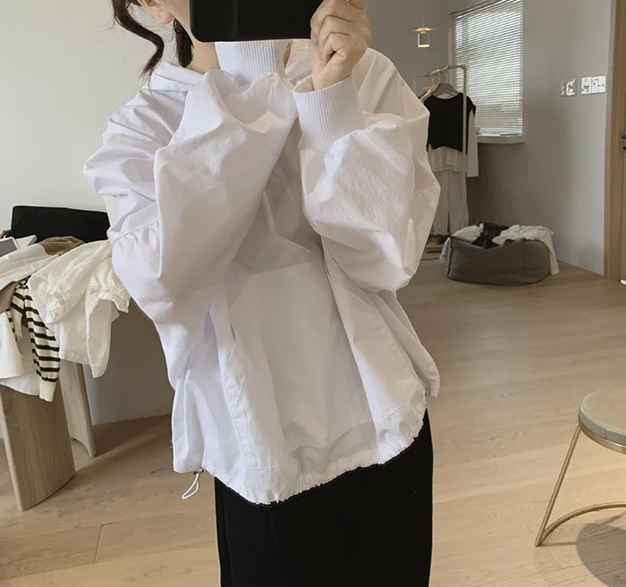 Amax luluE 2024 Summer Korean Designer Ladies Cotton Hoodies Loose Hooded Streetwear Womens Punk Sweatshirts Oversized Clothing