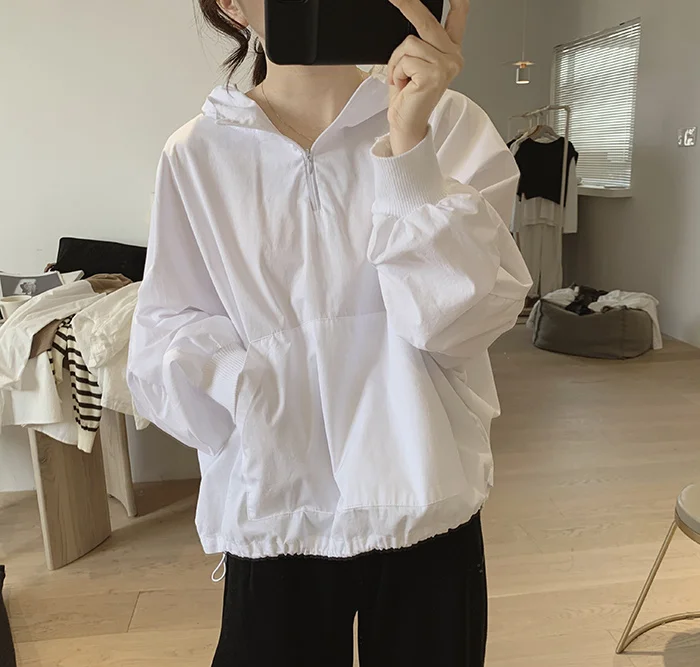 Amax luluE 2024 Summer Korean Designer Ladies Cotton Hoodies Loose Hooded Streetwear Womens Punk Sweatshirts Oversized Clothing