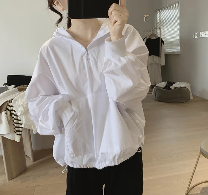 Amax luluE 2024 Summer Korean Designer Ladies Cotton Hoodies Loose Hooded Streetwear Womens Punk Sweatshirts Oversized Clothing