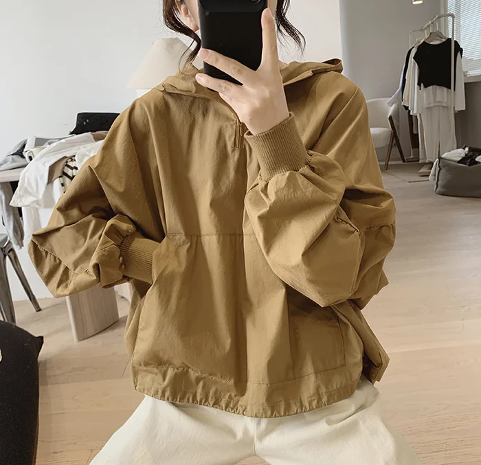 Amax luluE 2024 Summer Korean Designer Ladies Cotton Hoodies Loose Hooded Streetwear Womens Punk Sweatshirts Oversized Clothing