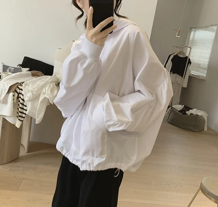 Amax luluE 2024 Summer Korean Designer Ladies Cotton Hoodies Loose Hooded Streetwear Womens Punk Sweatshirts Oversized Clothing
