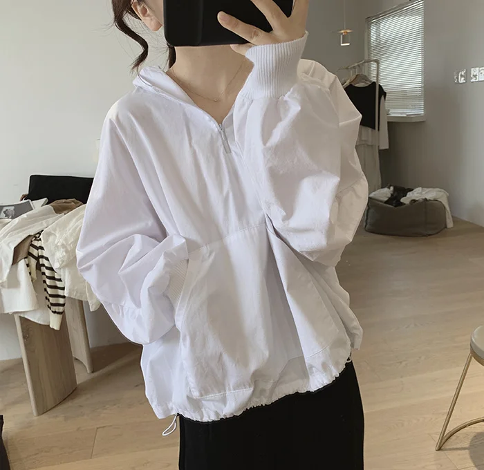 Amax luluE 2024 Summer Korean Designer Ladies Cotton Hoodies Loose Hooded Streetwear Womens Punk Sweatshirts Oversized Clothing