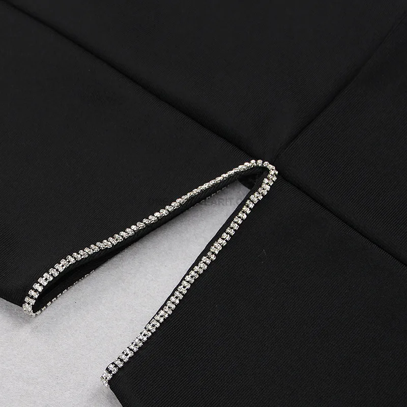 2022 New Summer Women One Shoulder Bandage Dress Sexy Sleeveless Hollow Out Diamonds Club Celebrity Bodycon Party Mini Dresses