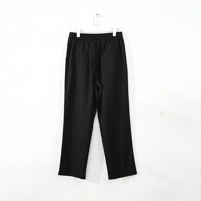 Vintage Linen Women's Pants Casual Elastic Waist Button Up Korean Fashion Harajuku Trouser Streetwear Sweatpants