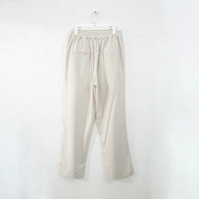 Vintage Linen Women's Pants Casual Elastic Waist Button Up Korean Fashion Harajuku Trouser Streetwear Sweatpants
