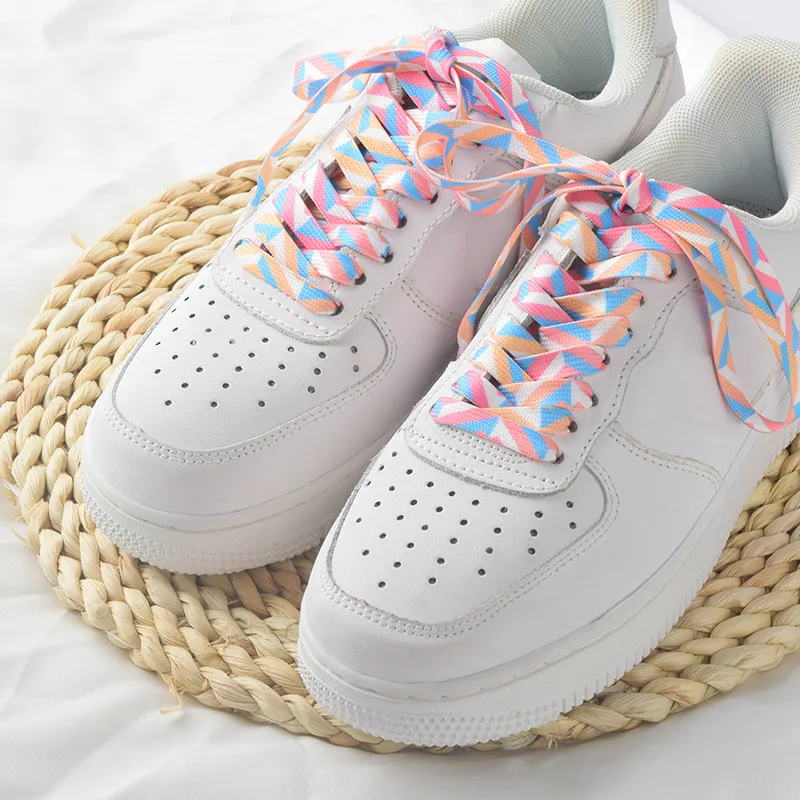 Ice Cream Colorful Shoe Laces for Tennis Flat Gradient Shoelaces for Sneakers Rainbow High Sports Shoelace Women Man Shoestrings