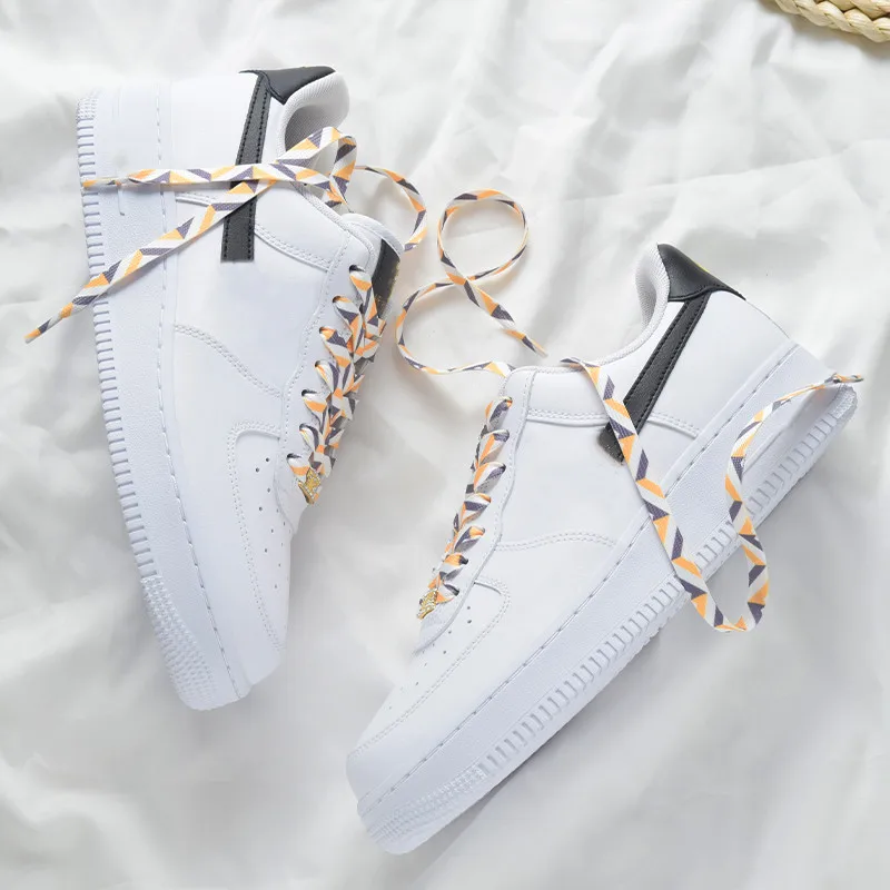 Ice Cream Colorful Shoe Laces for Tennis Flat Gradient Shoelaces for Sneakers Rainbow High Sports Shoelace Women Man Shoestrings