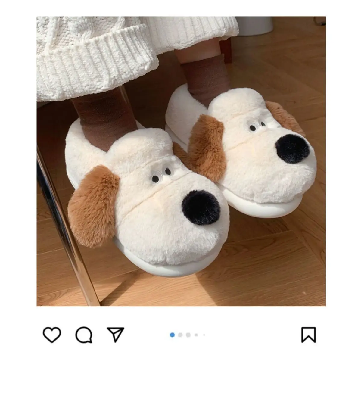 Size36-45 Hug Dog Slippers Girls Fluffy Warm Slide Slipper Female Cuddle Animal Flat Shoes 2022 Ins Hot Thick Furry Slippers