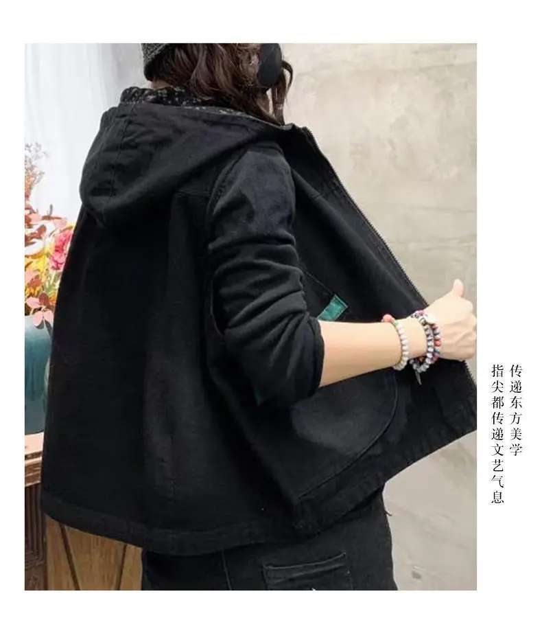 Vintage Women's Hooded Denim Tank Top Denim Waistcoat Short Jacket Loose Plus Size Large Pocket Color-block Wash Cropped Vest