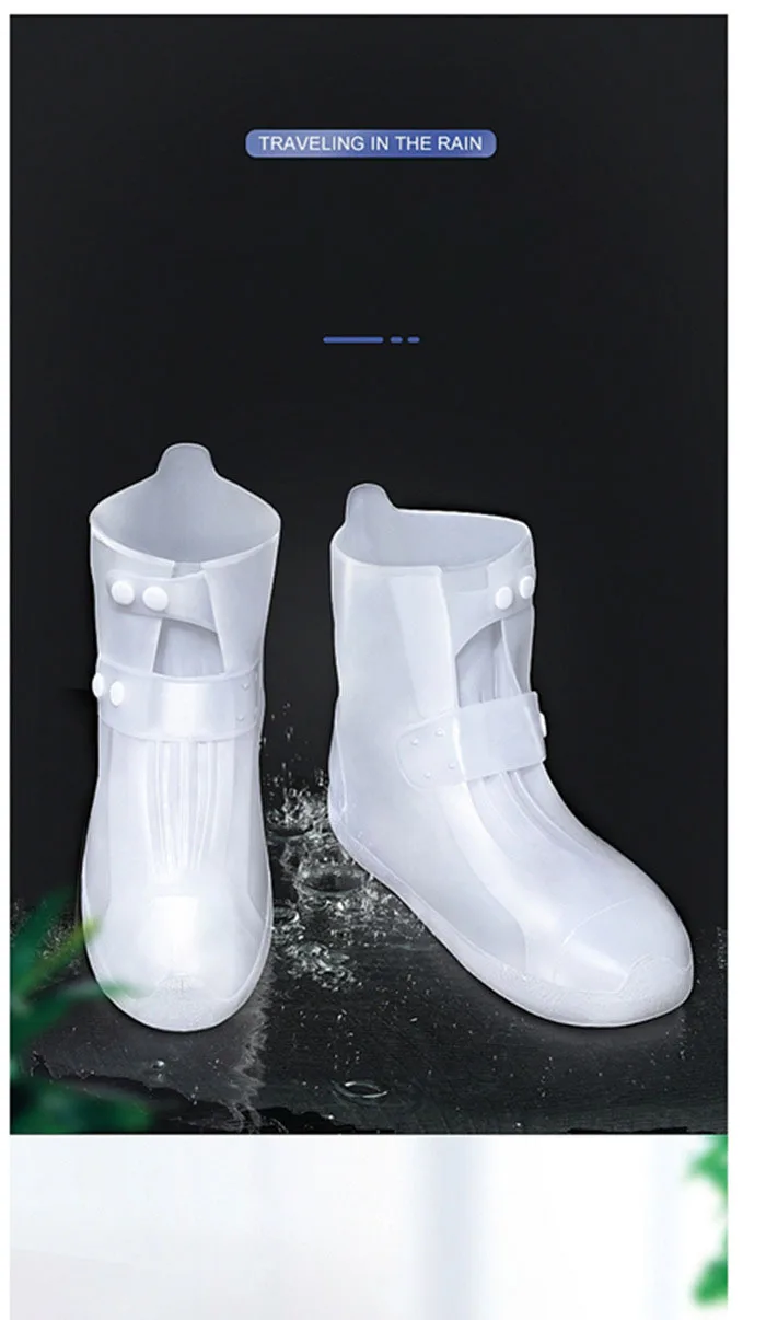 Boots Waterproof Shoe Cover Outdoor Rainy Days Silicone PVC Material Unisex Shoes Protectors Non-slip Reusable Rain Boots Covery