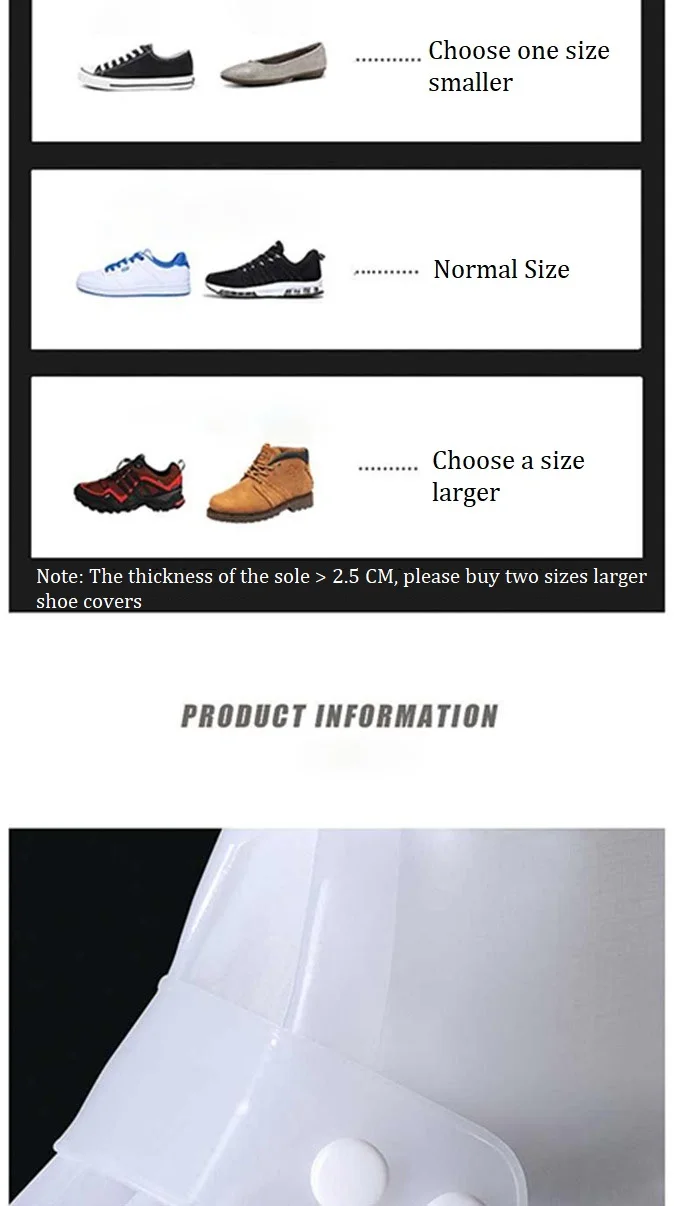 Boots Waterproof Shoe Cover Outdoor Rainy Days Silicone PVC Material Unisex Shoes Protectors Non-slip Reusable Rain Boots Covery
