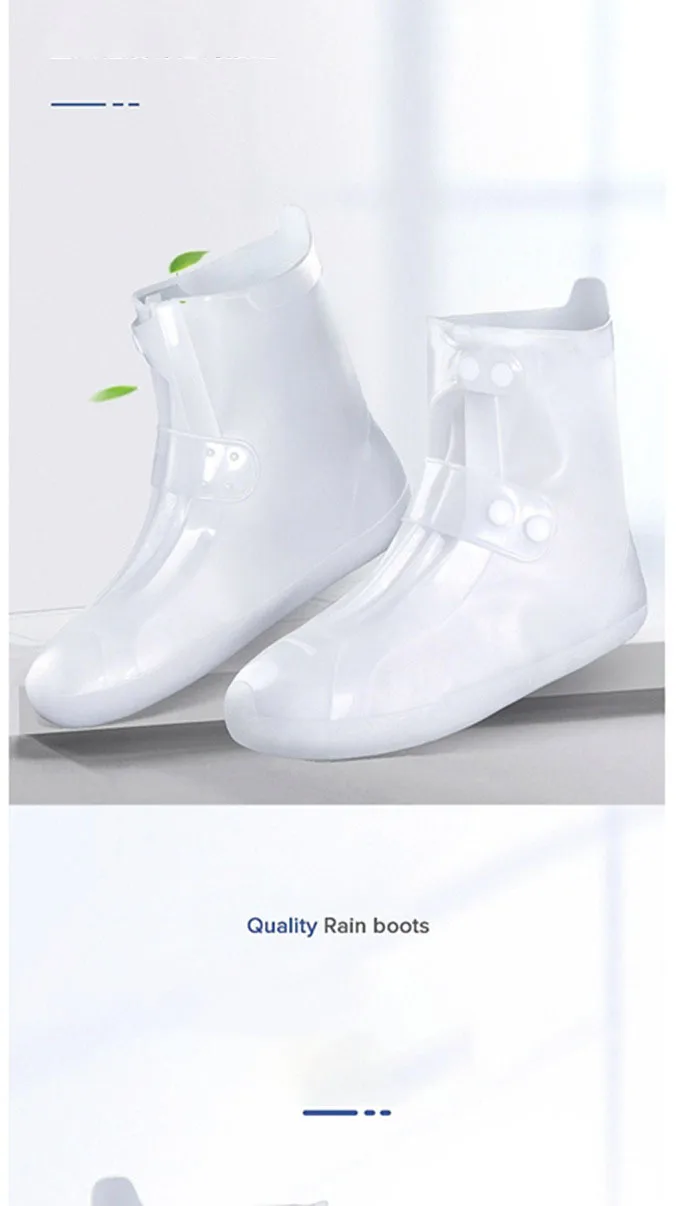 Boots Waterproof Shoe Cover Outdoor Rainy Days Silicone PVC Material Unisex Shoes Protectors Non-slip Reusable Rain Boots Covery