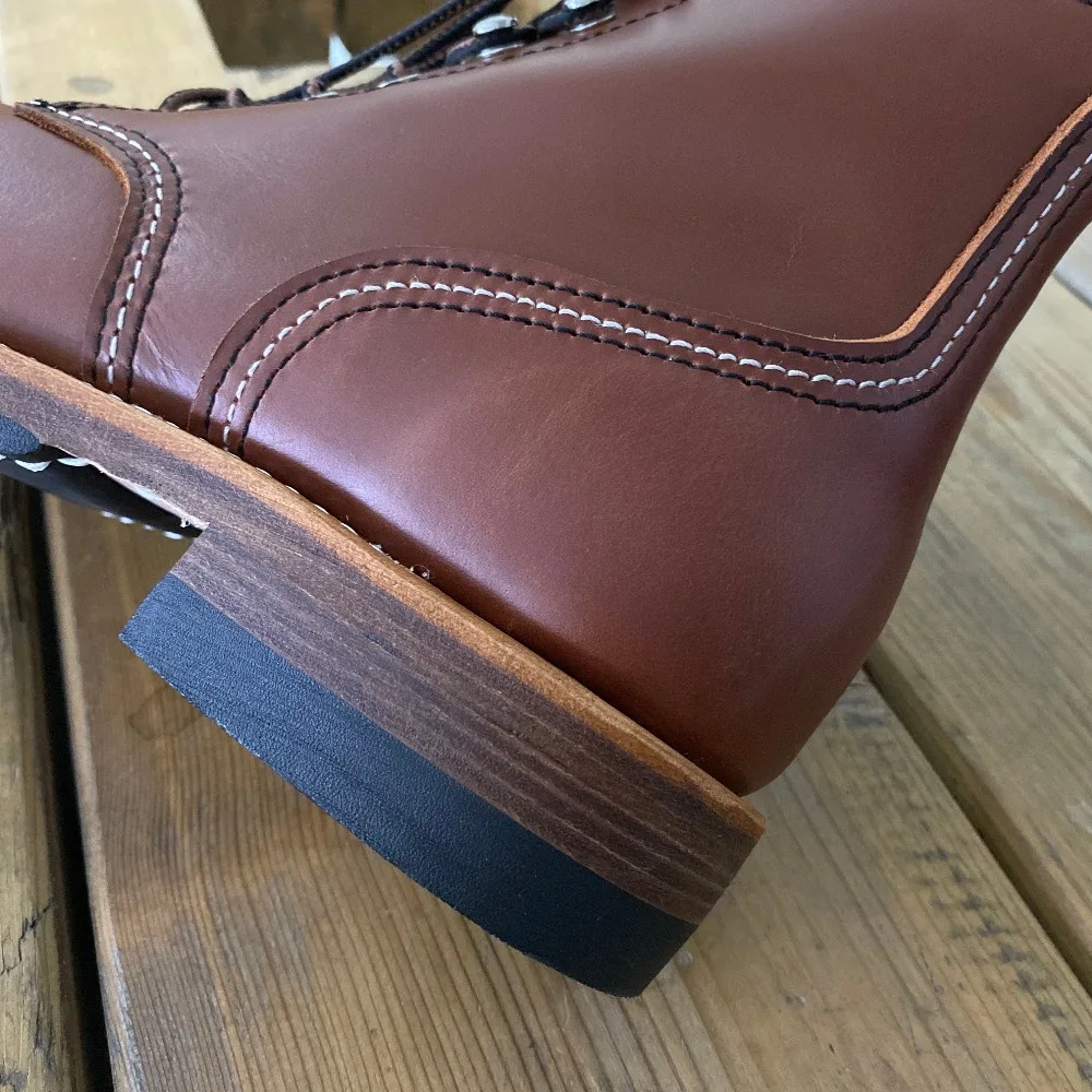 YQ8111 Cowhide Leather Handmade Goodyear Welted American Boots Custom Made Service Red Tornado Size 35-52 Super Quality Genuine