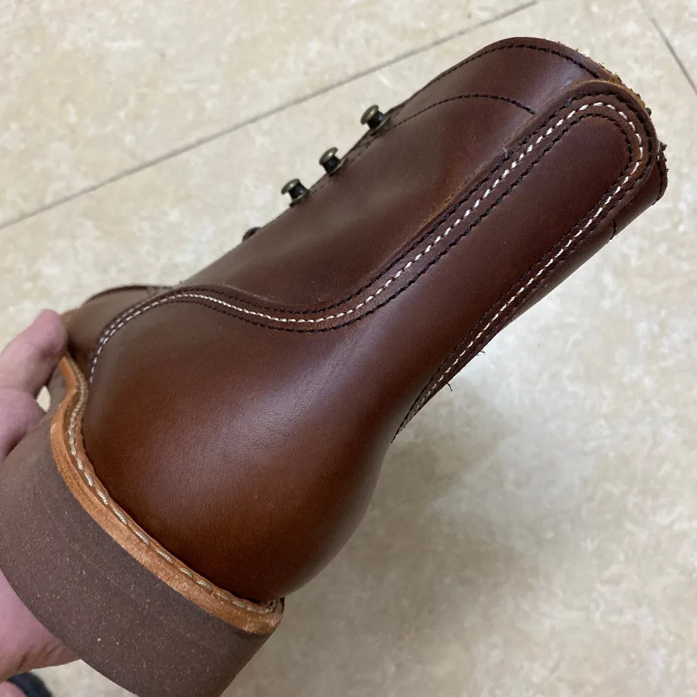YQ8111 Cowhide Leather Handmade Goodyear Welted American Boots Custom Made Service Red Tornado Size 35-52 Super Quality Genuine