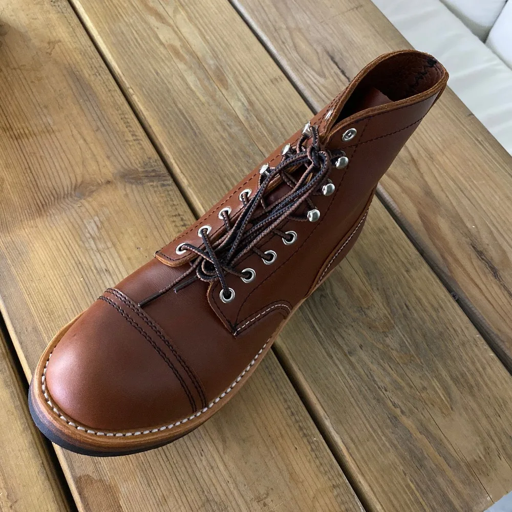 YQ8111 Cowhide Leather Handmade Goodyear Welted American Boots Custom Made Service Red Tornado Size 35-52 Super Quality Genuine