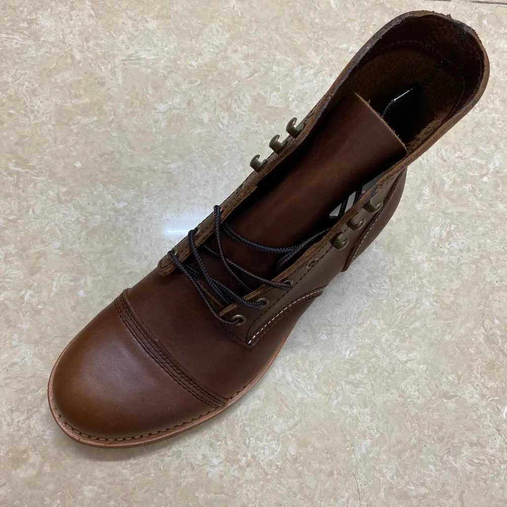 YQ8111 Cowhide Leather Handmade Goodyear Welted American Boots Custom Made Service Red Tornado Size 35-52 Super Quality Genuine