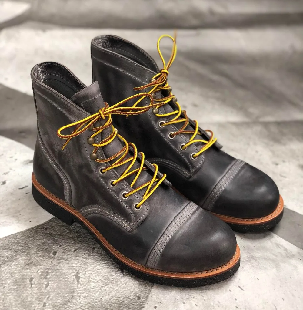 YQ8111 Cowhide Leather Handmade Goodyear Welted American Boots Custom Made Service Red Tornado Size 35-52 Super Quality Genuine