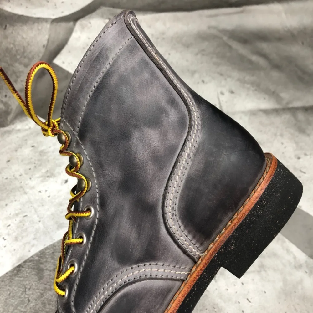 YQ8111 Cowhide Leather Handmade Goodyear Welted American Boots Custom Made Service Red Tornado Size 35-52 Super Quality Genuine