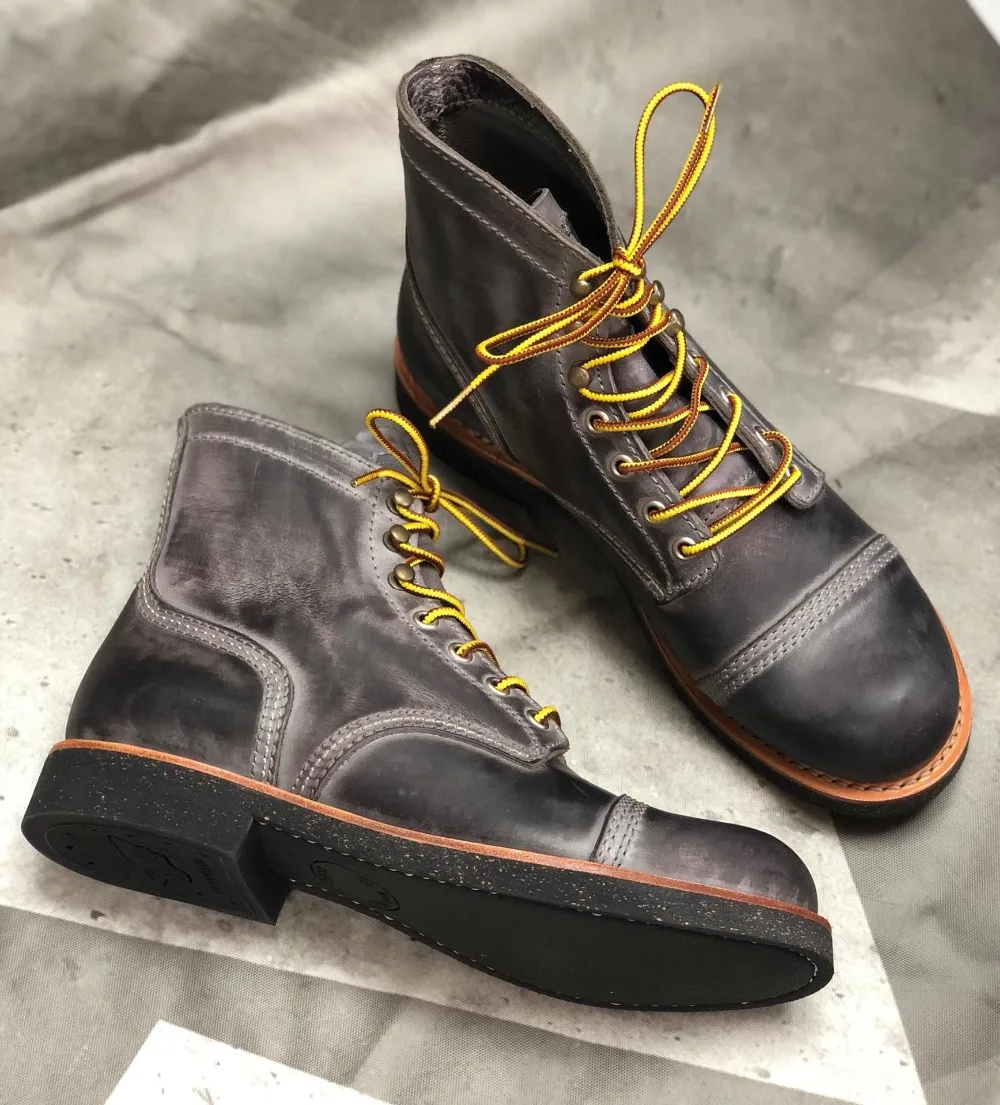 YQ8111 Cowhide Leather Handmade Goodyear Welted American Boots Custom Made Service Red Tornado Size 35-52 Super Quality Genuine