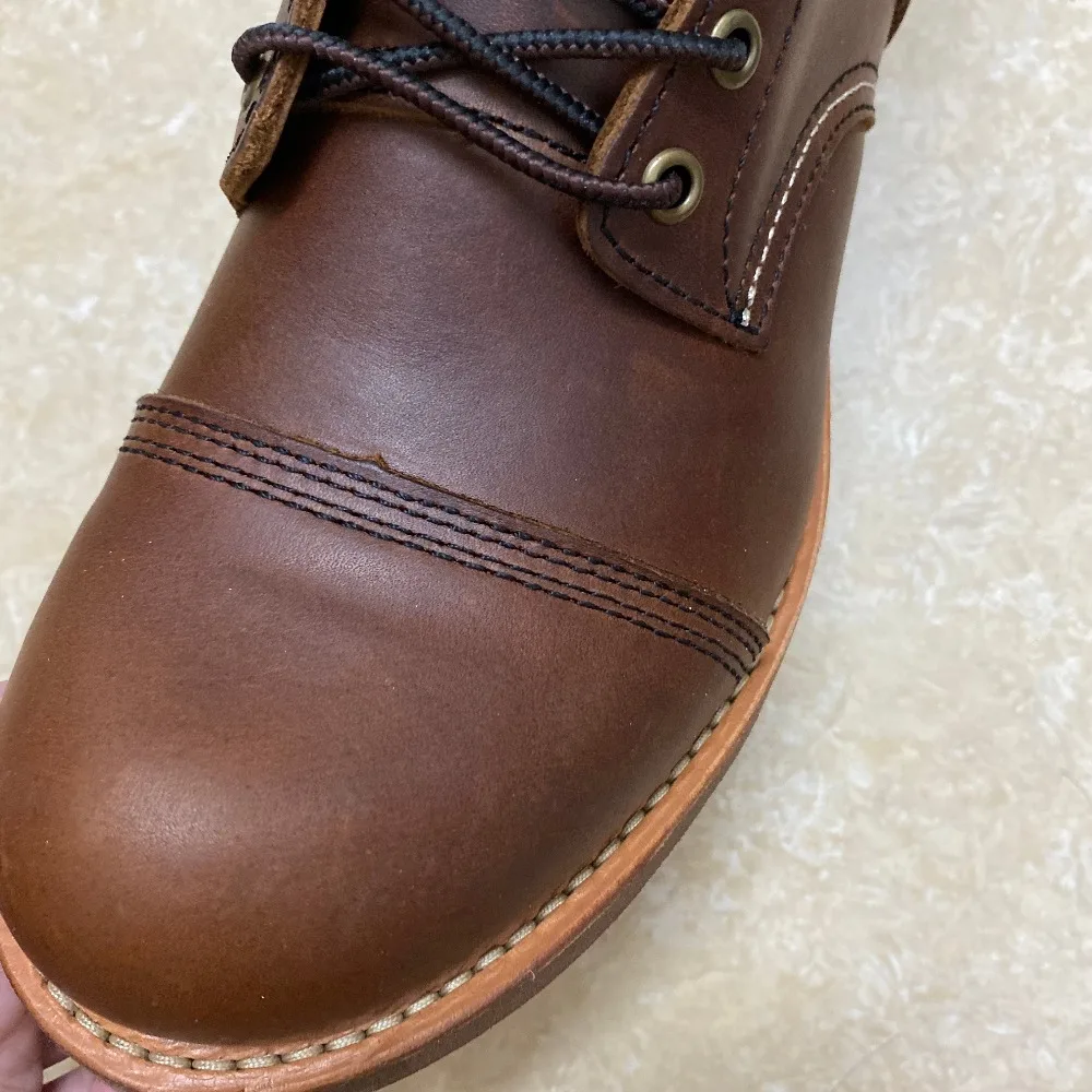 YQ8111 Cowhide Leather Handmade Goodyear Welted American Boots Custom Made Service Red Tornado Size 35-52 Super Quality Genuine