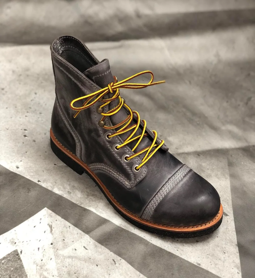 YQ8111 Cowhide Leather Handmade Goodyear Welted American Boots Custom Made Service Red Tornado Size 35-52 Super Quality Genuine