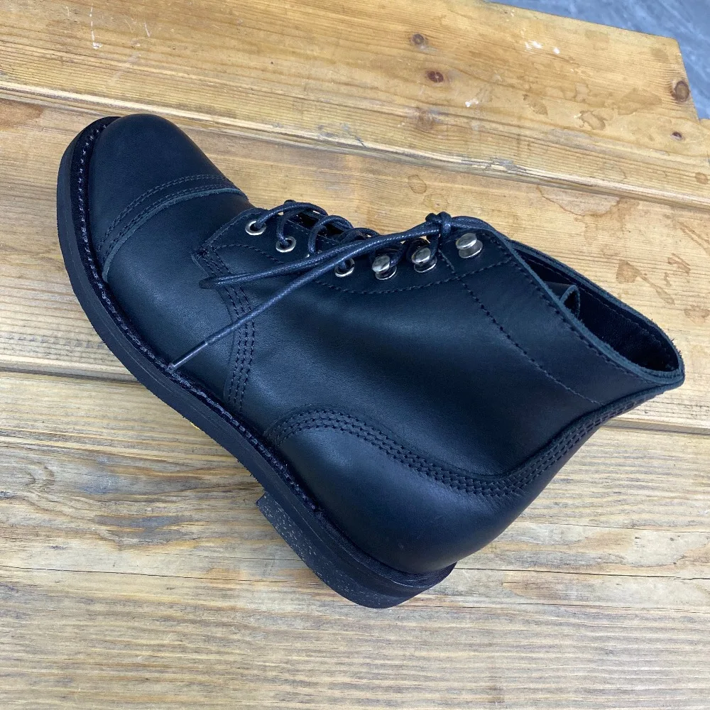 YQ8111 Cowhide Leather Handmade Goodyear Welted American Boots Custom Made Service Red Tornado Size 35-52 Super Quality Genuine
