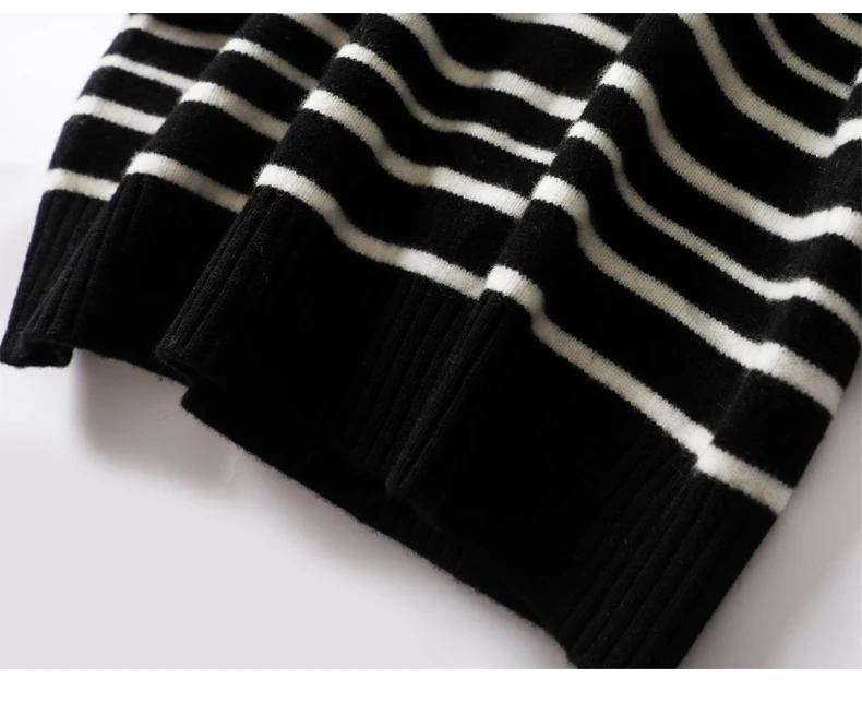 2021 Office Lady Knitted Sweater Dress Women Long Sleeve Half a turtlene Vintage Striped Casual Female Long Dress Fashion Autumn