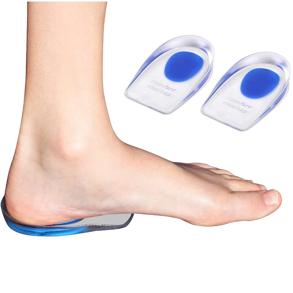 Soft Silicone Gel Insoles for Heel Spurs Pain Relief Foot Cushion Foot Massager Care Heel Cups Shoe Pads Height Increase Insoles
