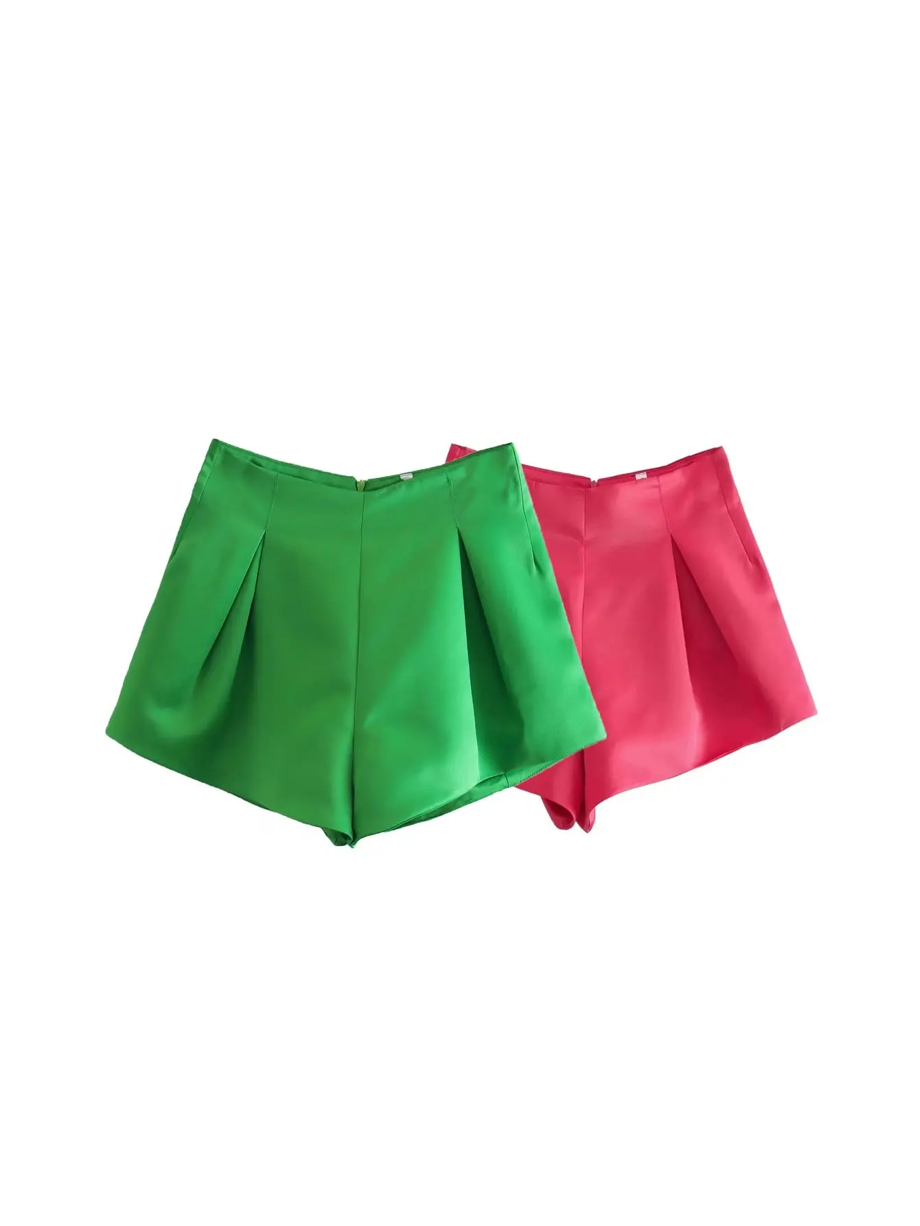 ZEVITY New Women High Street Pleats Design Bermuda Shorts Lady Zipper Fly Hot Shorts Chic Pantalone Cortos P1265