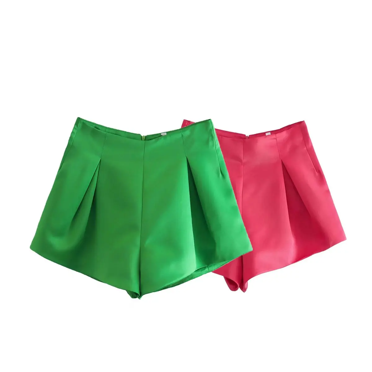 ZEVITY New Women High Street Pleats Design Bermuda Shorts Lady Zipper Fly Hot Shorts Chic Pantalone Cortos P1265