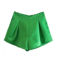 ZEVITY New Women High Street Pleats Design Bermuda Shorts Lady Zipper Fly Hot Shorts Chic Pantalone Cortos P1265