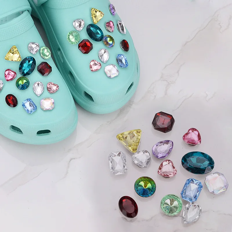crystal set kit shoes charms diamond jewel colorful Accessories for clogs shoe Decorations DIY party child gifts