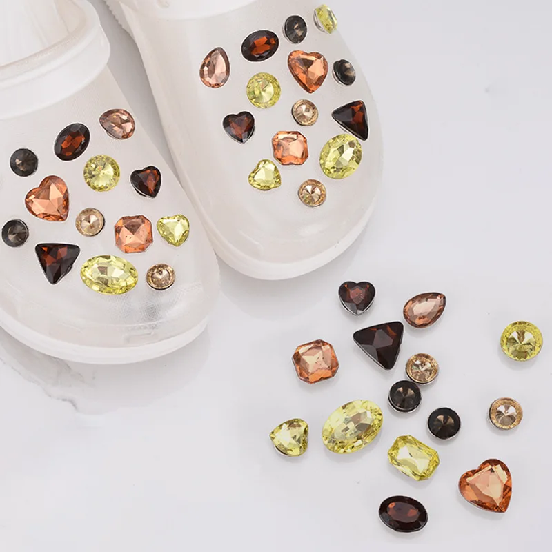 crystal set kit shoes charms diamond jewel colorful Accessories for clogs shoe Decorations DIY party child gifts
