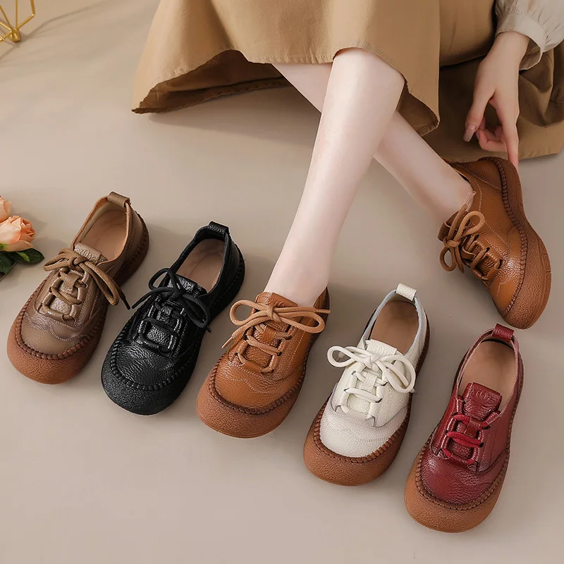 Designer Patches Ballet Flats Woman Luxury Vintage Shoes Big Size 42 Women's Genuine Leather Driver Moccasin Mom Rainbow Loafers