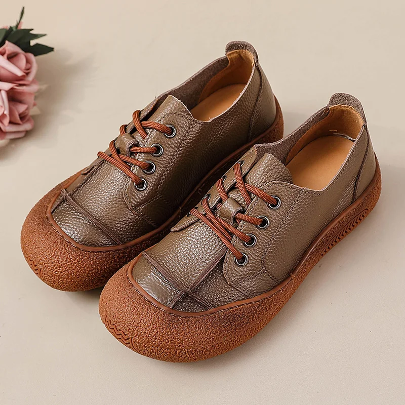 Designer Patches Ballet Flats Woman Luxury Vintage Shoes Big Size 42 Women's Genuine Leather Driver Moccasin Mom Rainbow Loafers