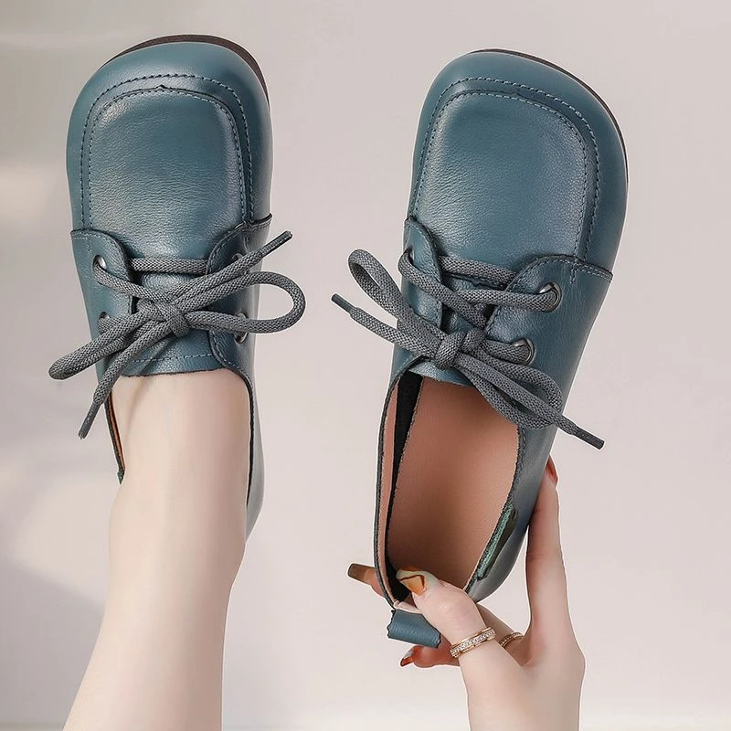 Designer Patches Ballet Flats Woman Luxury Vintage Shoes Big Size 42 Women's Genuine Leather Driver Moccasin Mom Rainbow Loafers