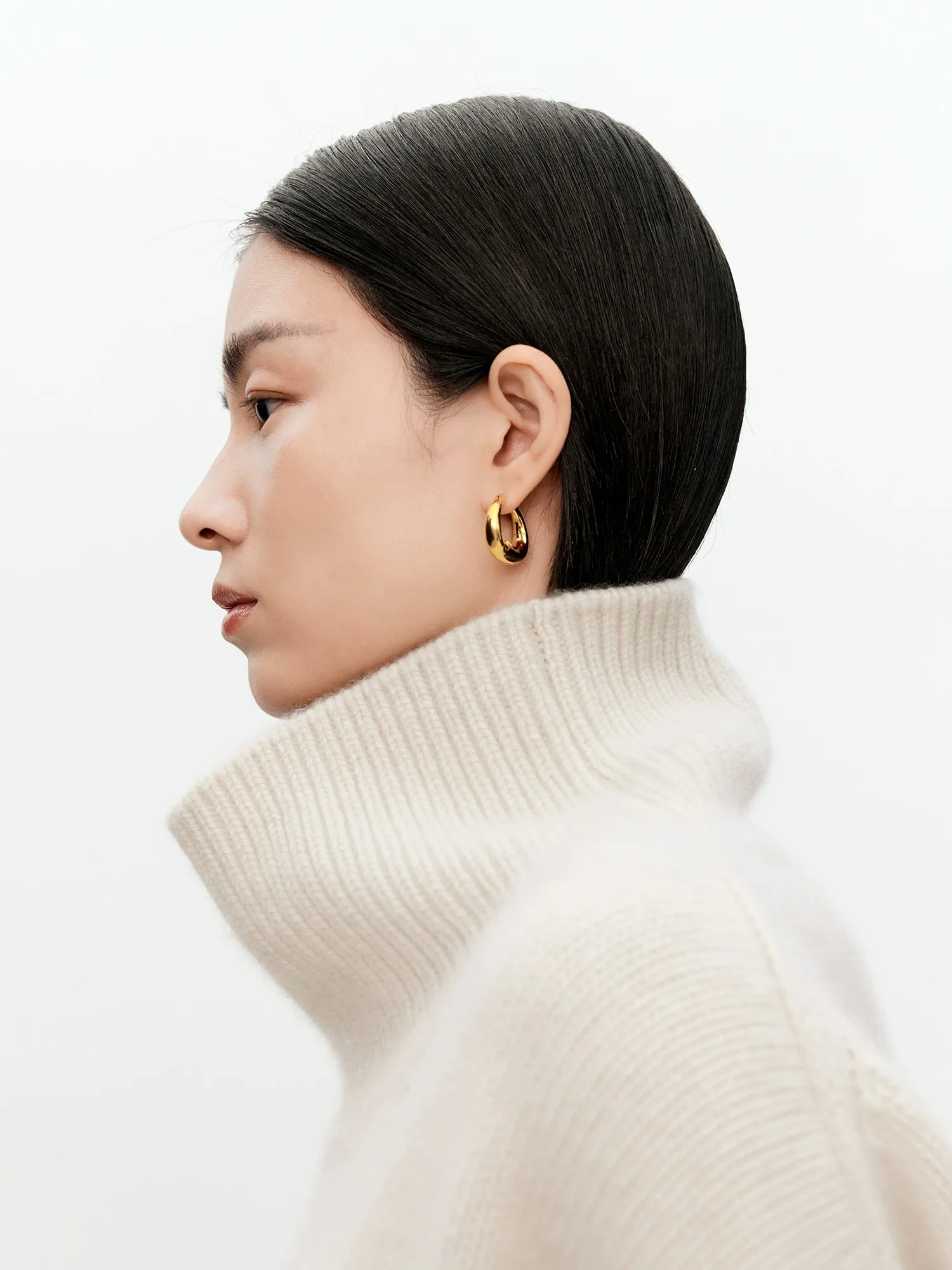 Turtleneck pure cashmere sweater female loose and thick languid lazy wind pullover sweater knitting base WOOL sweater