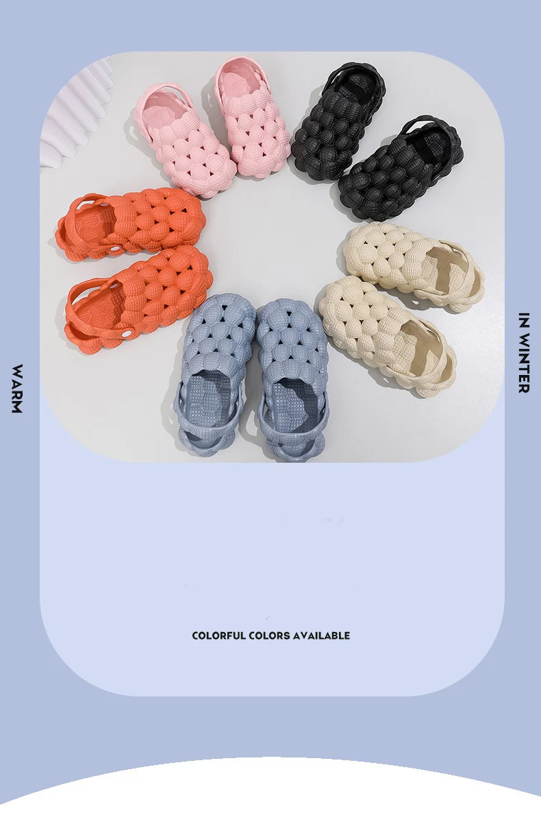 Summer New Men's And Women's Bubble Sandals 2025 Wear-resistant Platform Slippers Non-slip EVA Home Massage Slippers Beach Shoes