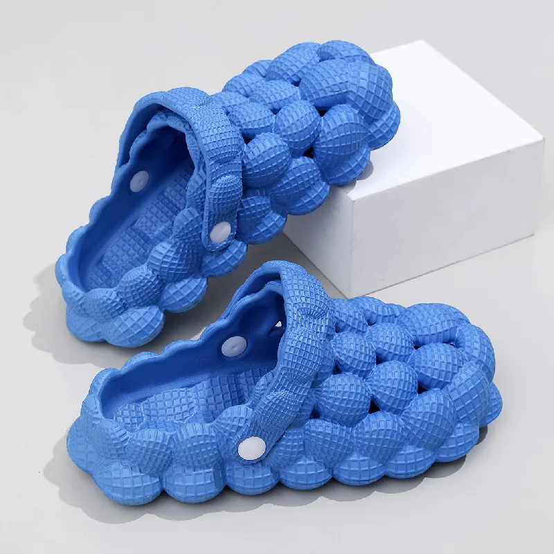 Summer New Men's And Women's Bubble Sandals 2025 Wear-resistant Platform Slippers Non-slip EVA Home Massage Slippers Beach Shoes