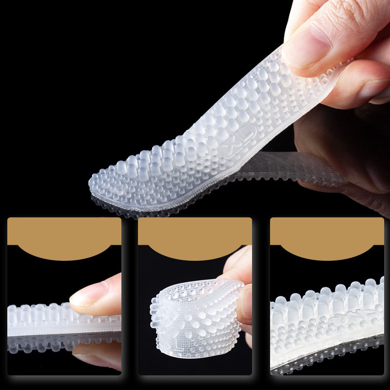 2/4pcs Silicone Heel Stickers Heels Grips Women Men 4D Anti Slip Heel Cushions Non-Slip Inserts Pads Foot Heel Care Protector