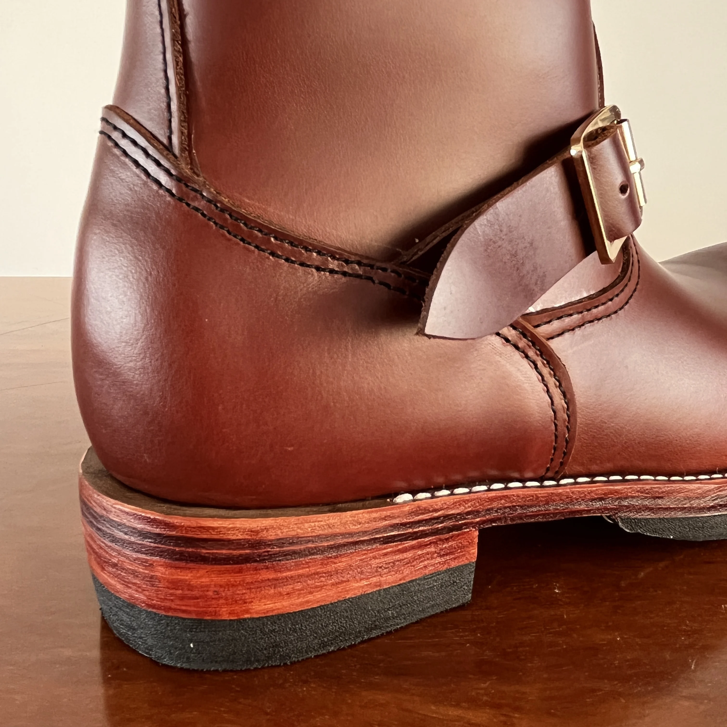 EB999 RockCanRoll Men's Genuine Italian Cow Leather Footwear Cowhide Top Quality Goodyear Welted Trooper Engineer Boots