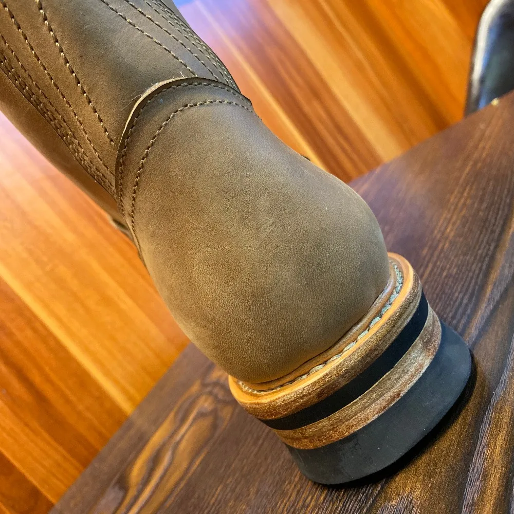 EB999 RockCanRoll Men's Genuine Italian Cow Leather Footwear Cowhide Top Quality Goodyear Welted Trooper Engineer Boots