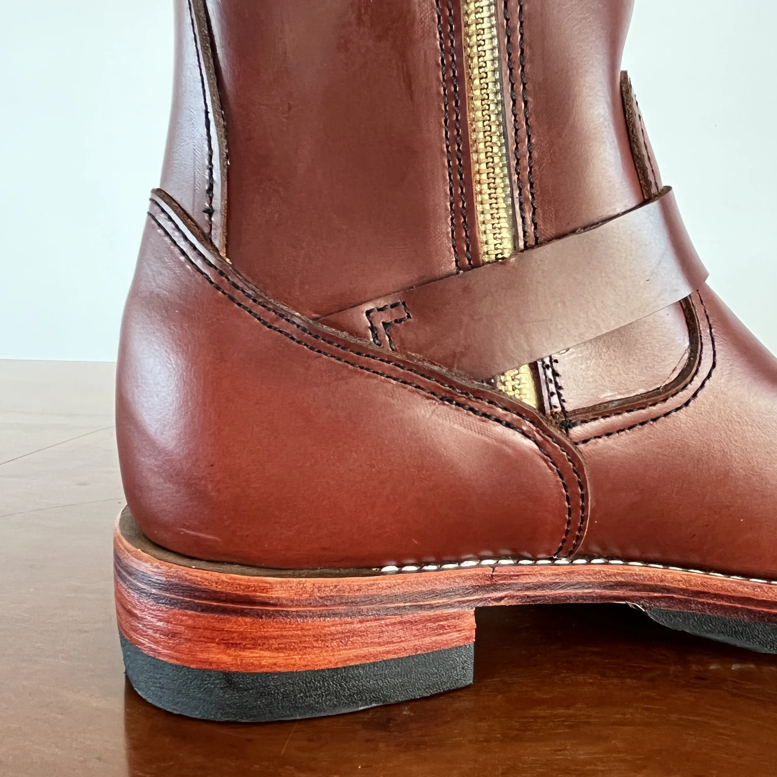 EB999 RockCanRoll Men's Genuine Italian Cow Leather Footwear Cowhide Top Quality Goodyear Welted Trooper Engineer Boots